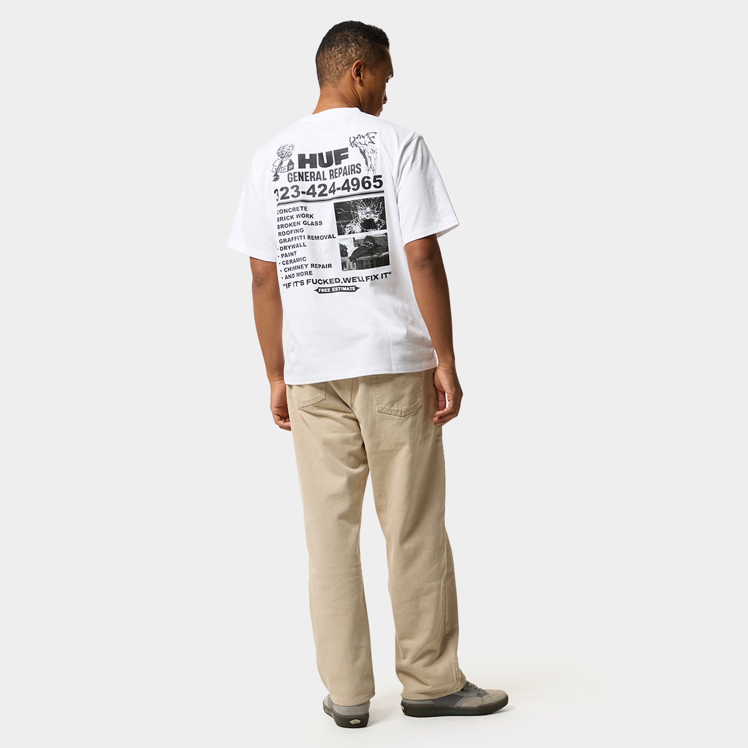 HUF (ハフ) Worldwide JP /T-SHIRTS（Tシャツ）/ GENERAL REPAIRS TEE商品 / BLACK