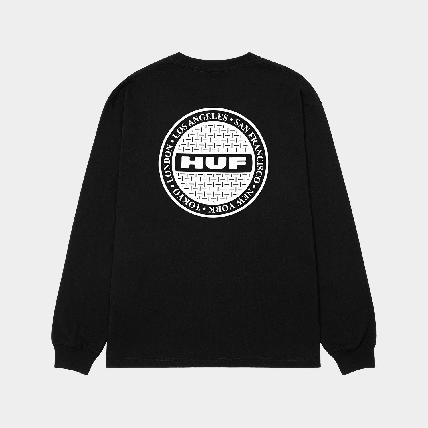 HUF (ハフ) Worldwide JP /T-SHIRTS（Tシャツ）/ MANHOLE LS TEE商品 / WHITE/GREEN