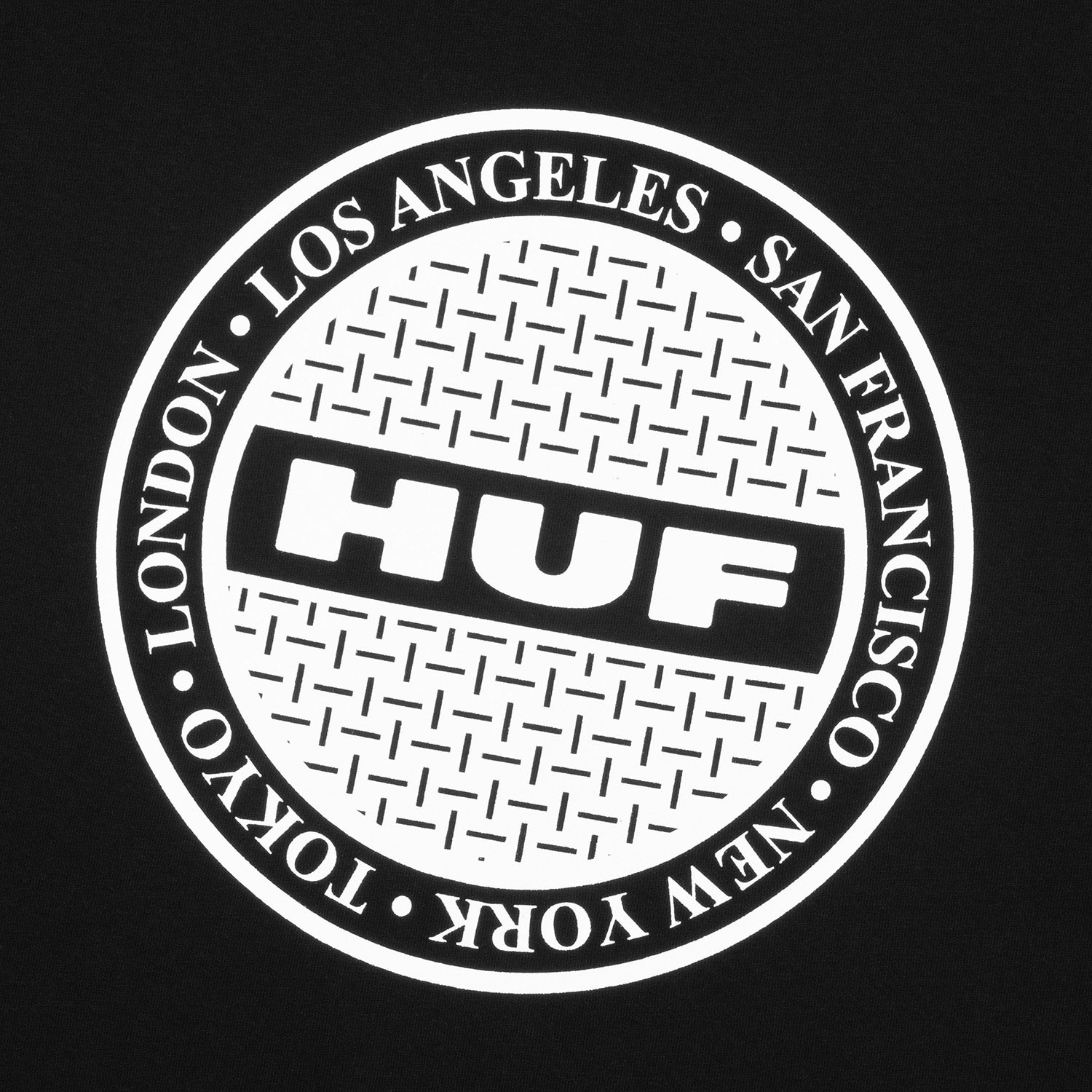 HUF (ハフ) Worldwide JP /T-SHIRTS（Tシャツ）/ MANHOLE LS TEE商品 / WHITE/GREEN