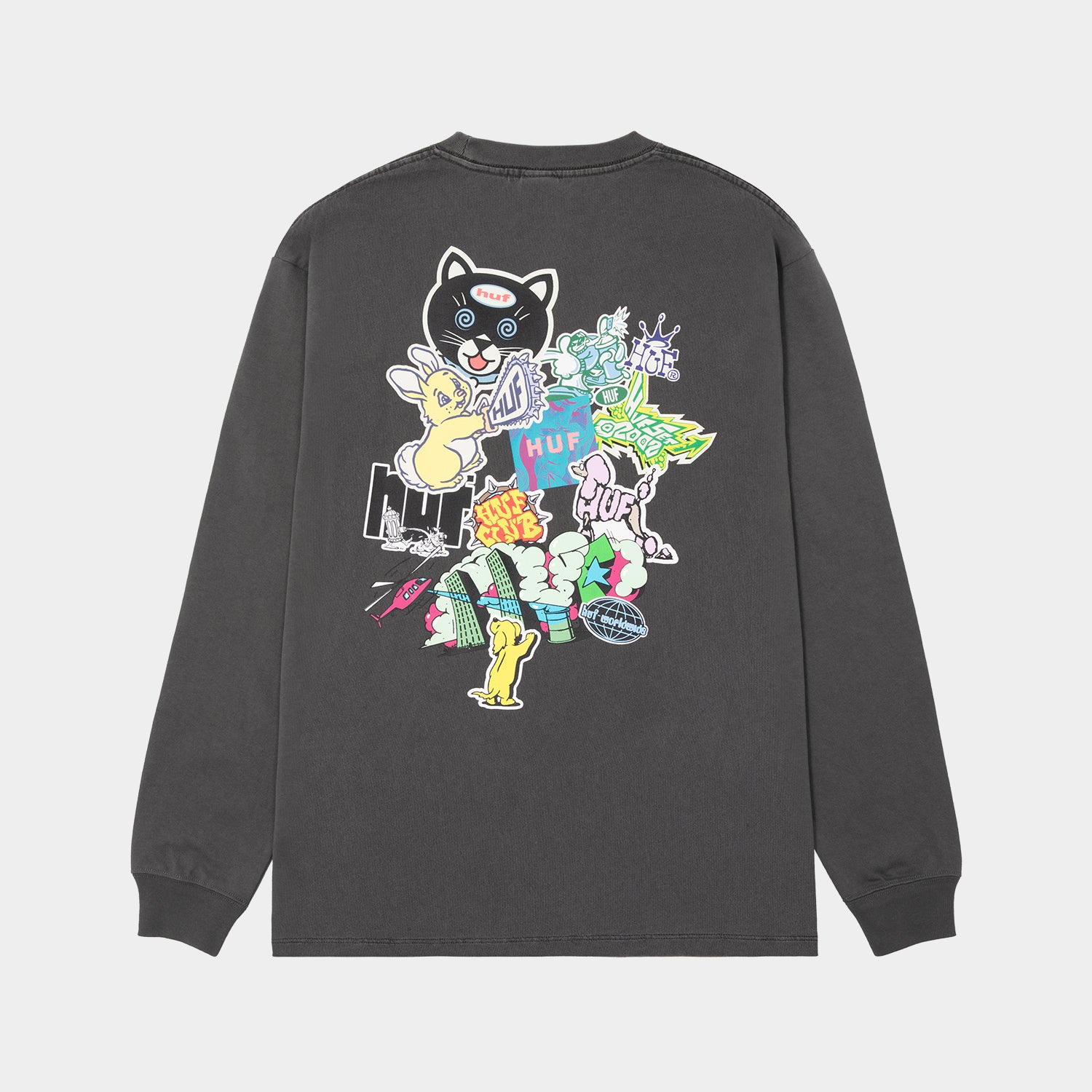 HUF (ハフ) Worldwide JP /T-SHIRTS（Tシャツ）/ STICKER LS TEE商品 / BLACK
