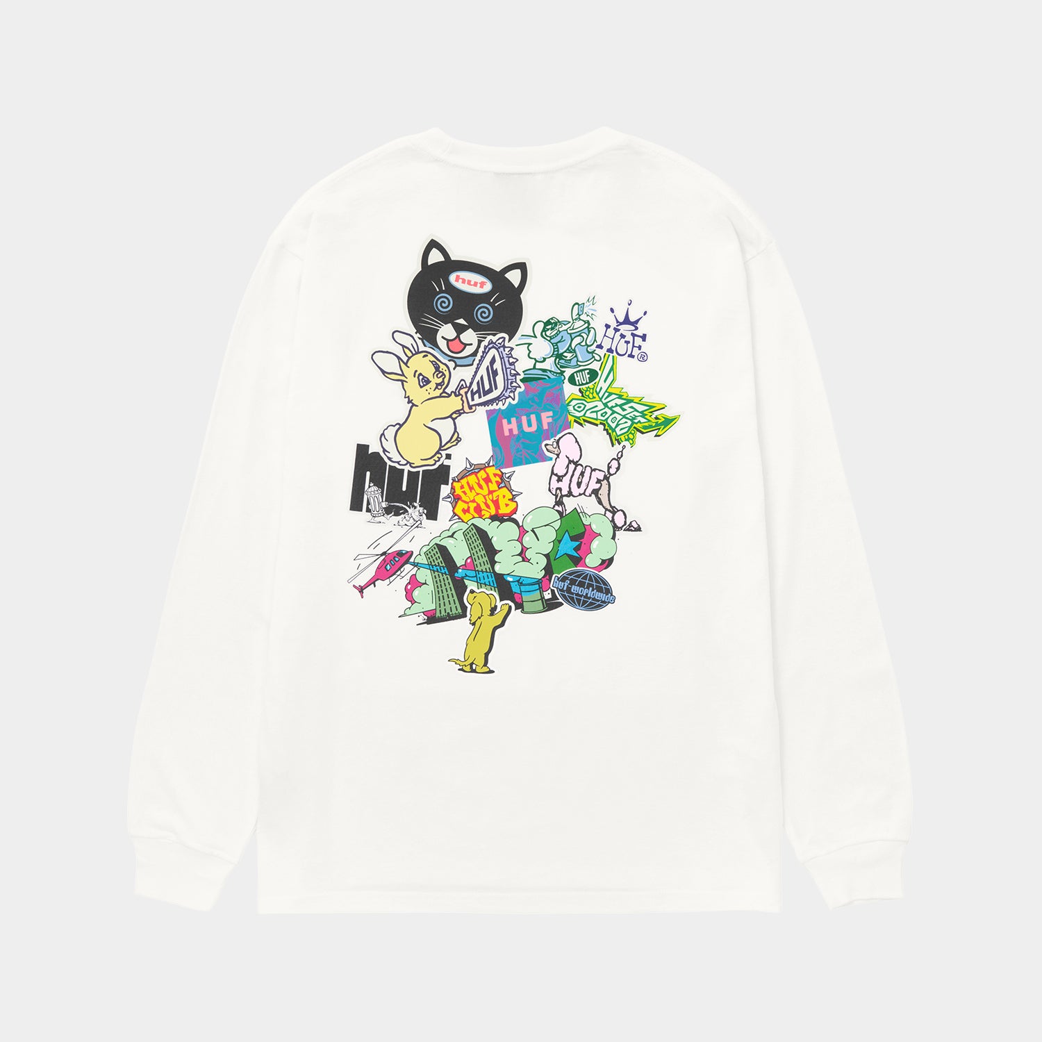 HUF (ハフ) Worldwide JP /T-SHIRTS（Tシャツ）/ STICKER LS TEE商品 / BLACK