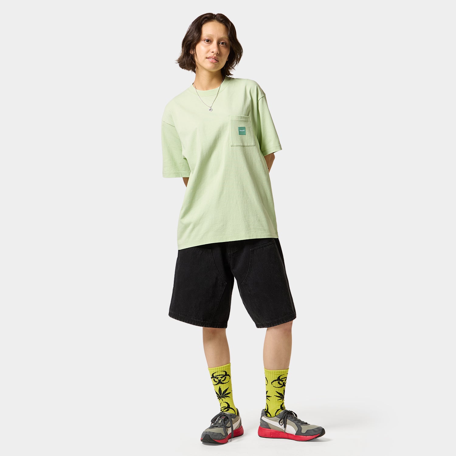 HUF (ハフ) Worldwide JP /T-SHIRTS（Tシャツ）/ BOX LOGO POCKET TEE商品 / PINK