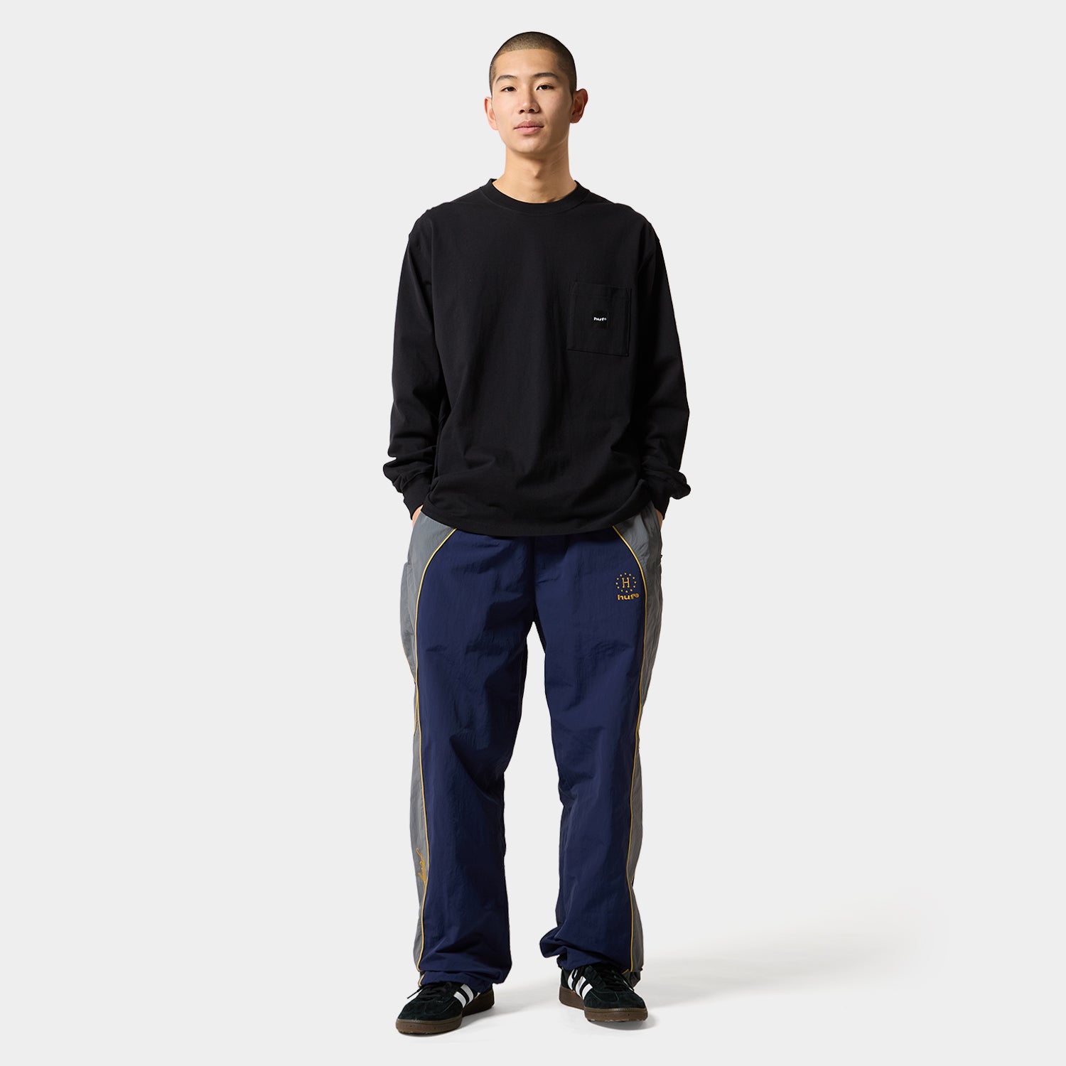HUF (ハフ) Worldwide JP /T-SHIRTS（Tシャツ）/ BOX LOGO POCKET LS TEE商品 / BLACK