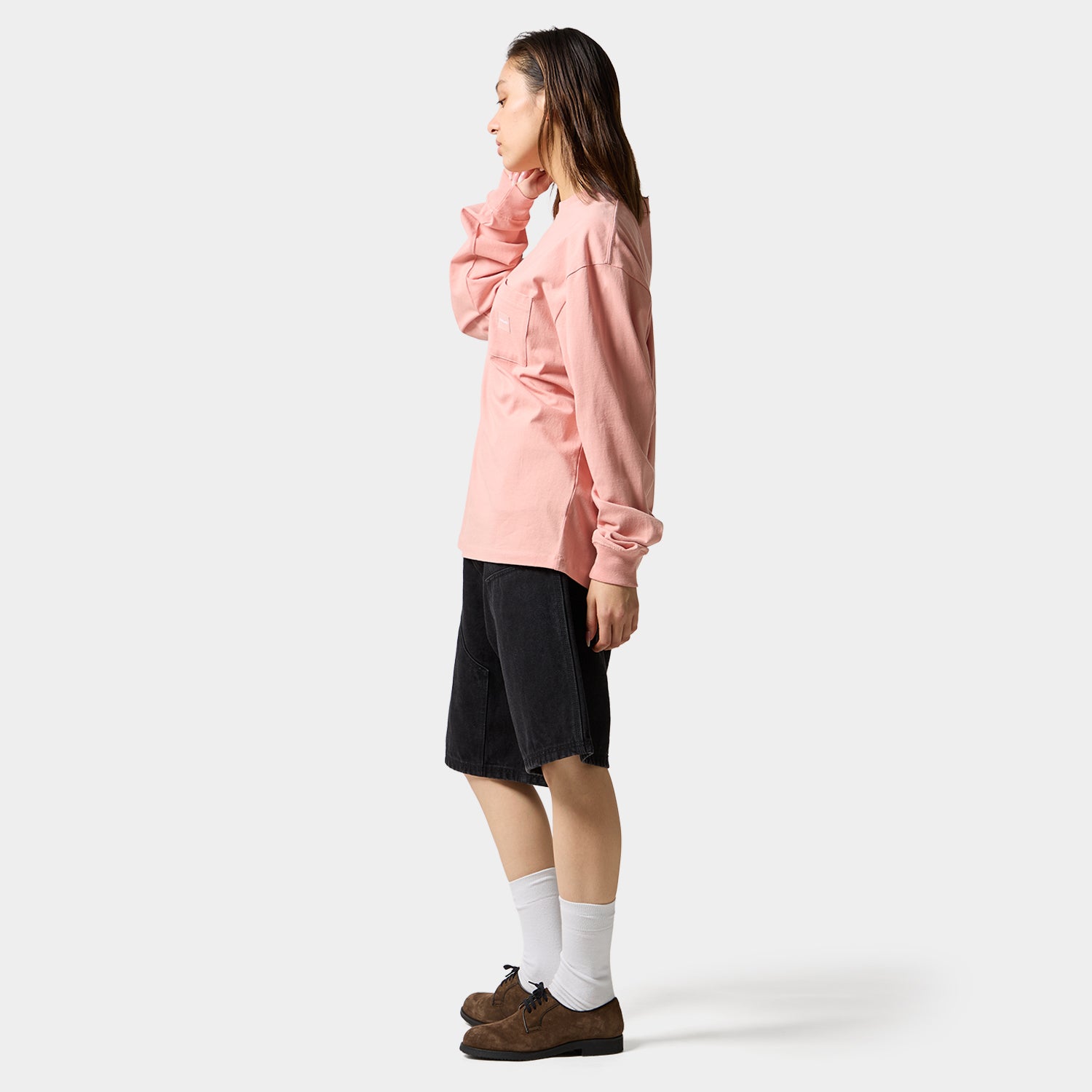 HUF (ハフ) Worldwide JP /T-SHIRTS（Tシャツ）/ BOX LOGO POCKET LS TEE商品 / BLACK