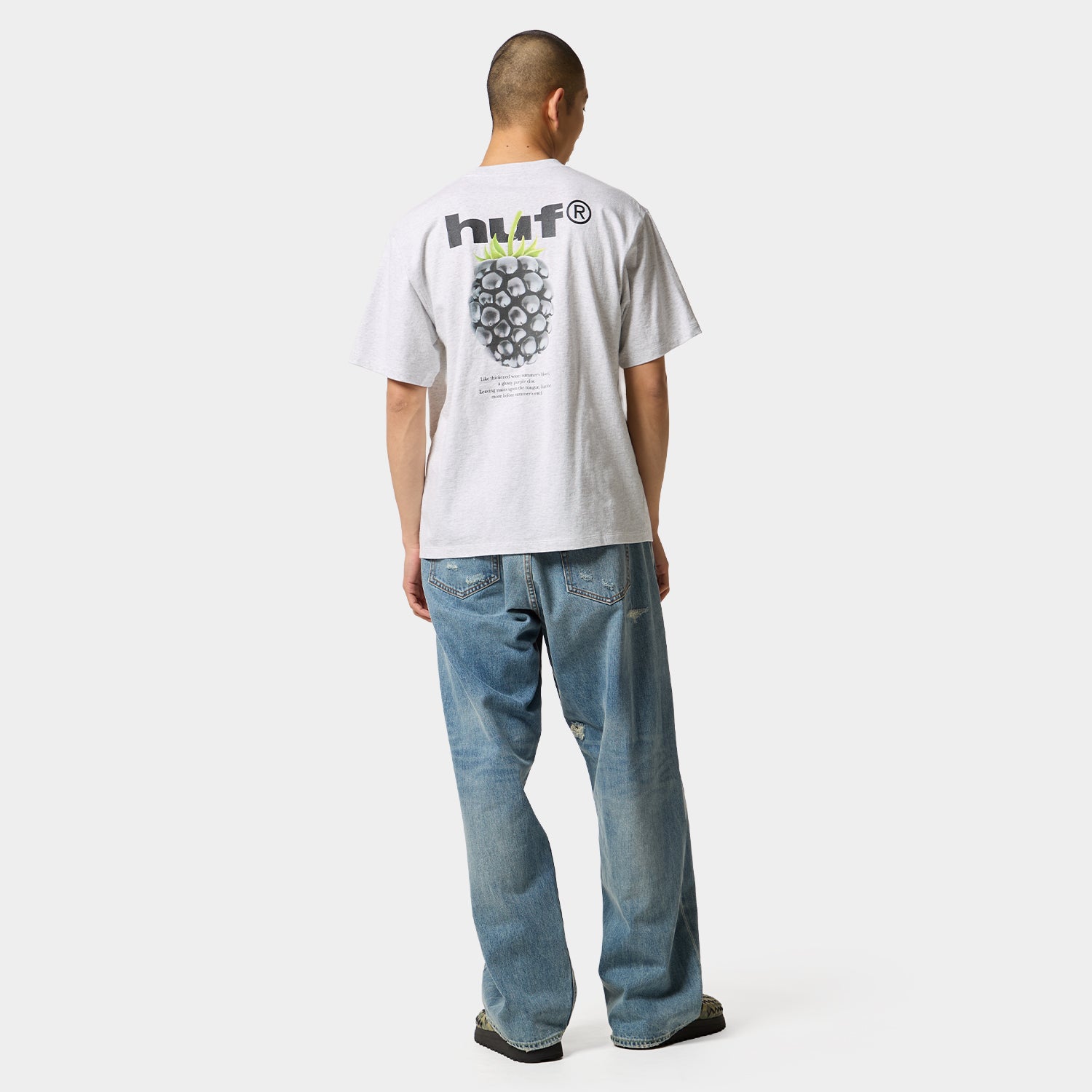 HUF (ハフ) Worldwide JP /T-SHIRTS（Tシャツ）/ BLACK BERRY TEE商品 / ASH GREY