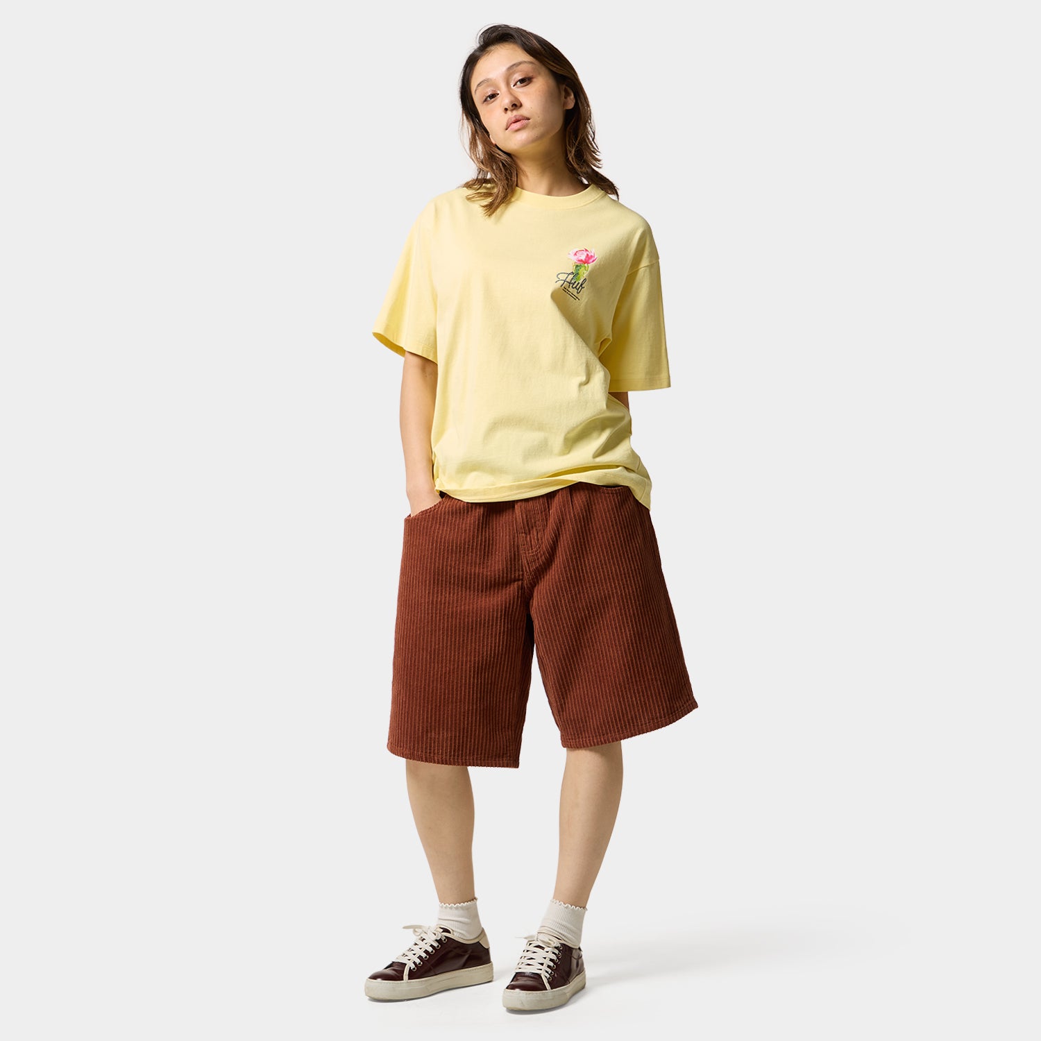 HUF (ハフ) Worldwide JP /T-SHIRTS（Tシャツ）/ DESERT ROSE TEE商品 / LT YELLOW