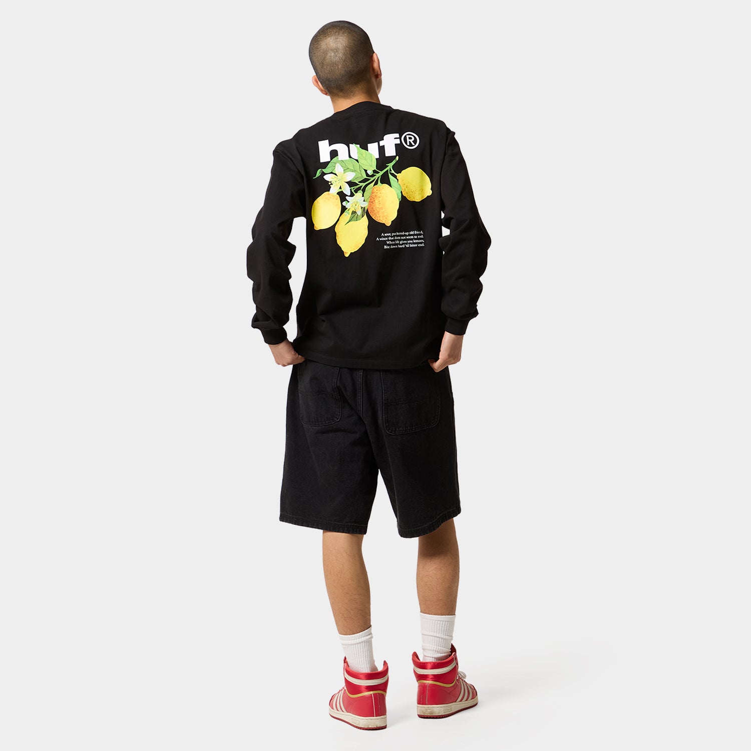 HUF (ハフ) Worldwide JP /T-SHIRTS（Tシャツ）/ SOUR LEMON LS TEE商品 / BLACK