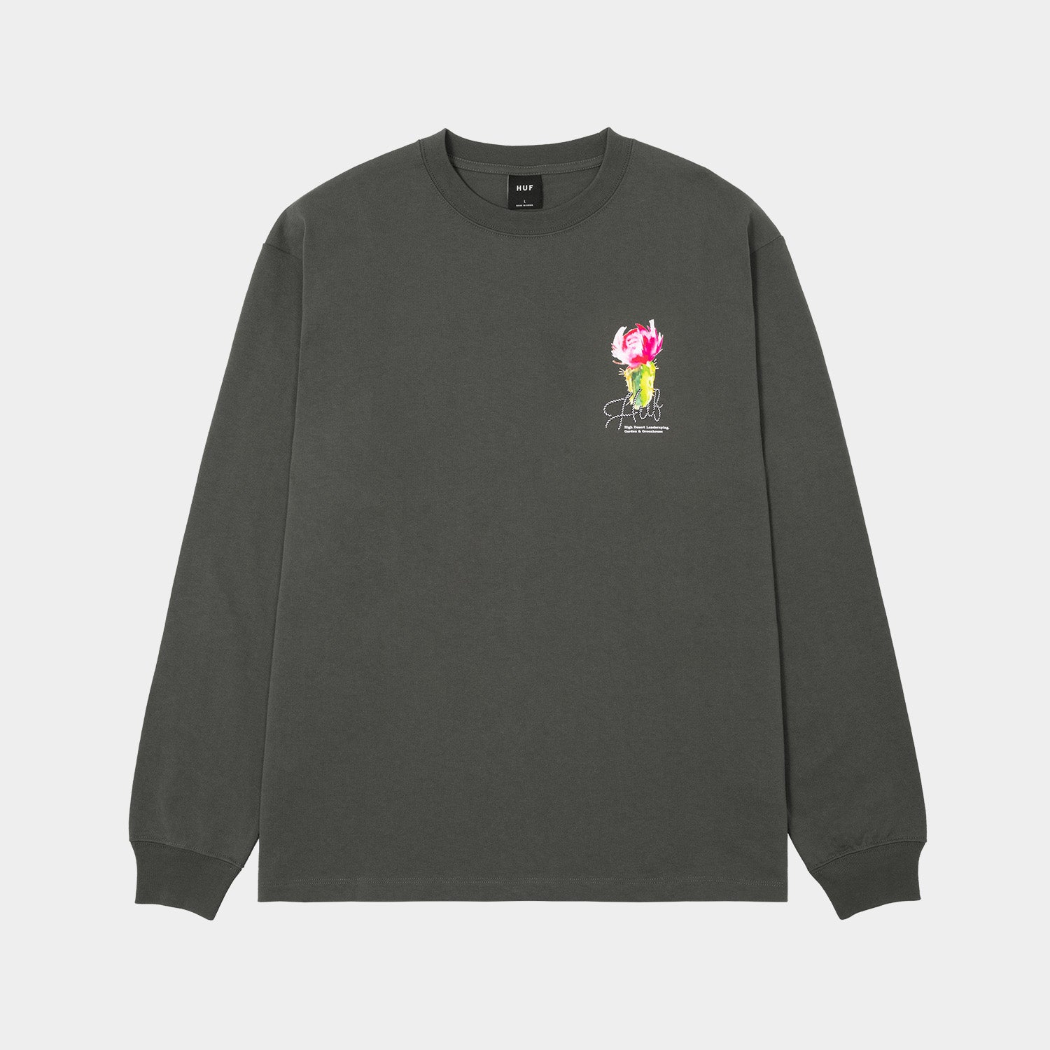 HUF (ハフ) Worldwide JP /T-SHIRTS（Tシャツ）/ DESERT ROSE LS TEE商品 / CHARCOAL