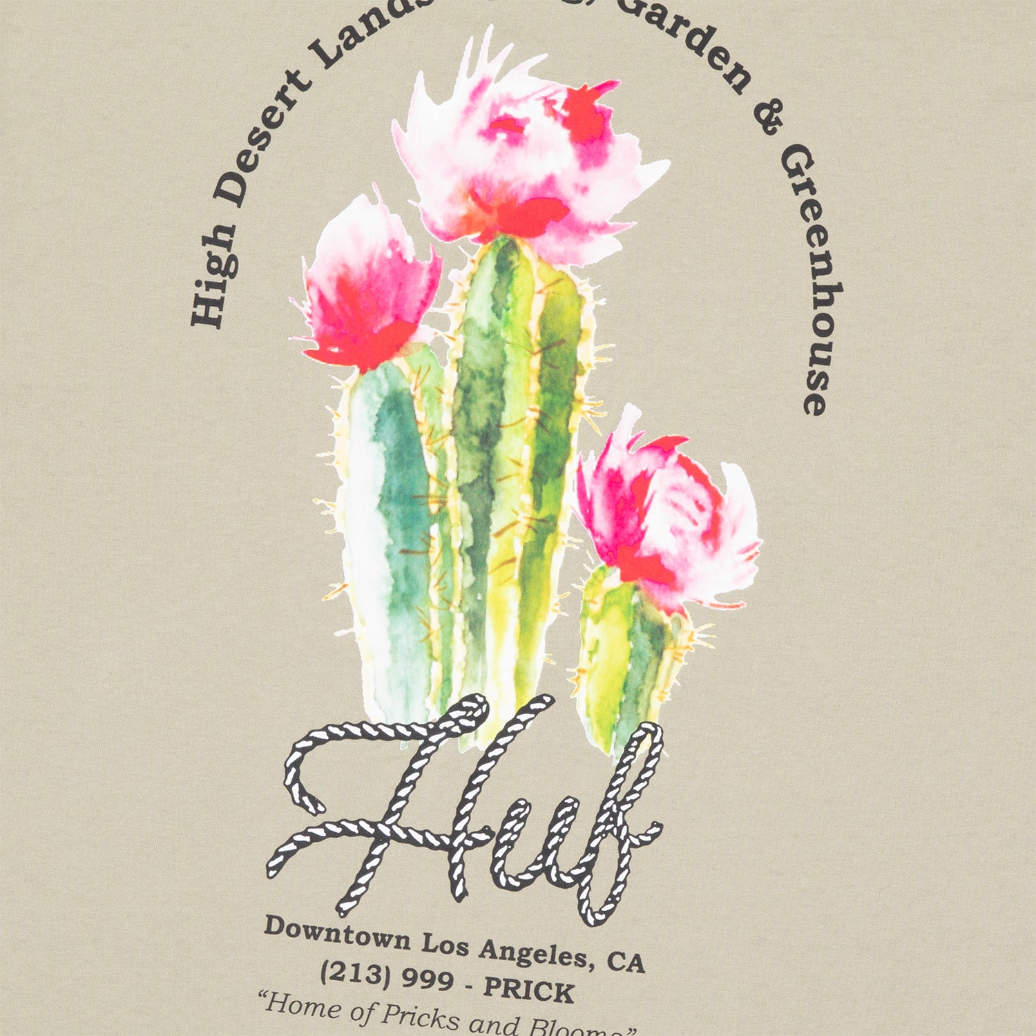 HUF (ハフ) Worldwide JP /T-SHIRTS（Tシャツ）/ DESERT ROSE LS TEE商品 / CHARCOAL