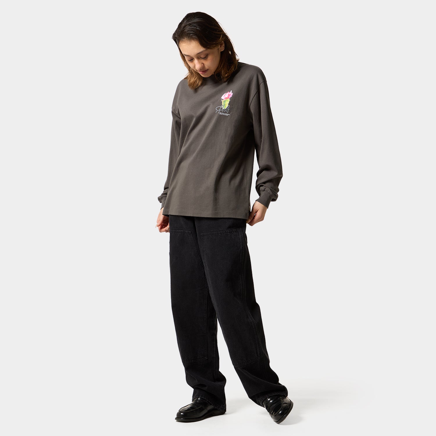 HUF (ハフ) Worldwide JP /T-SHIRTS（Tシャツ）/ DESERT ROSE LS TEE商品 / CHARCOAL