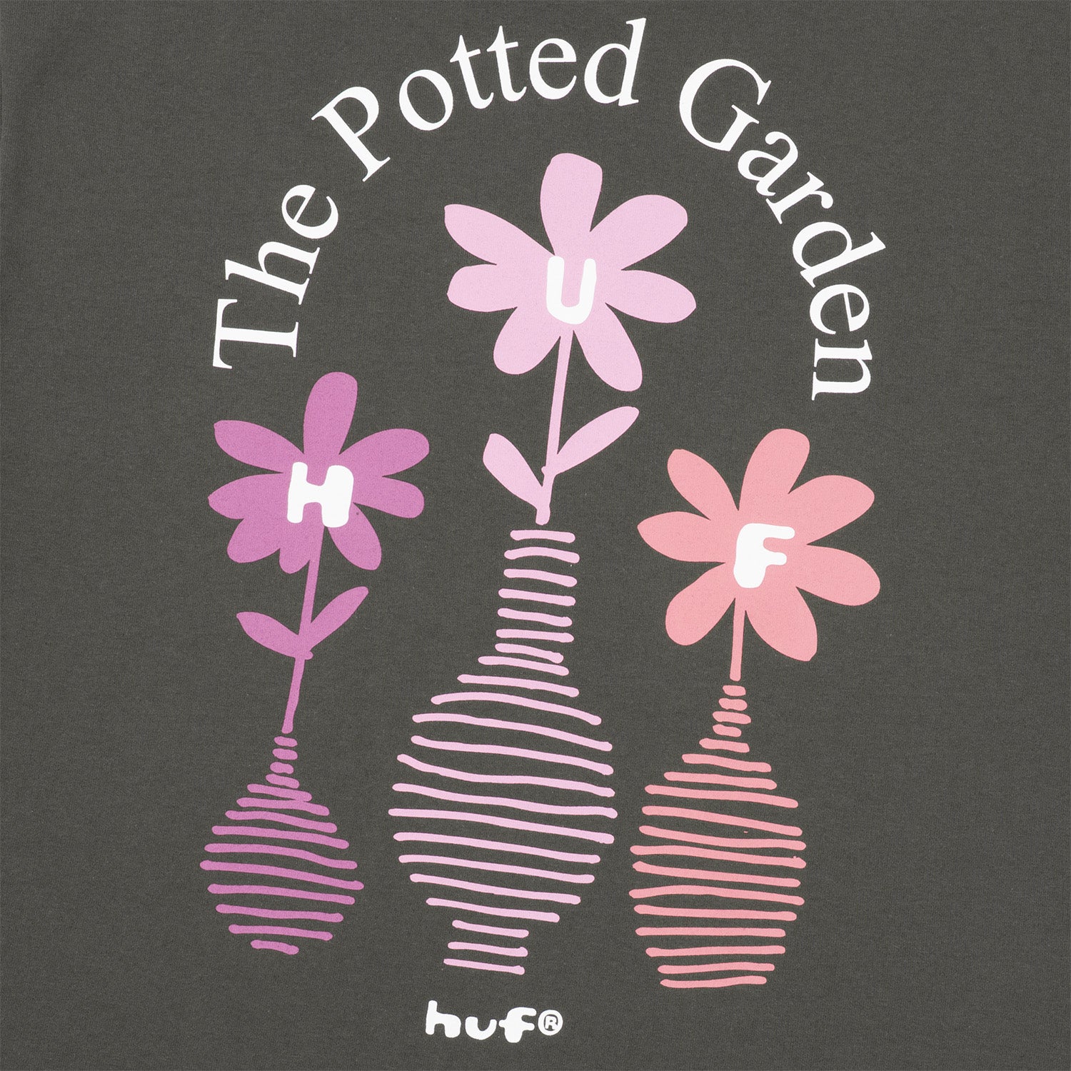HUF (ハフ) Worldwide JP /T-SHIRTS（Tシャツ）/ THE POTTED GARDEN TEE商品 / CHARCOAL