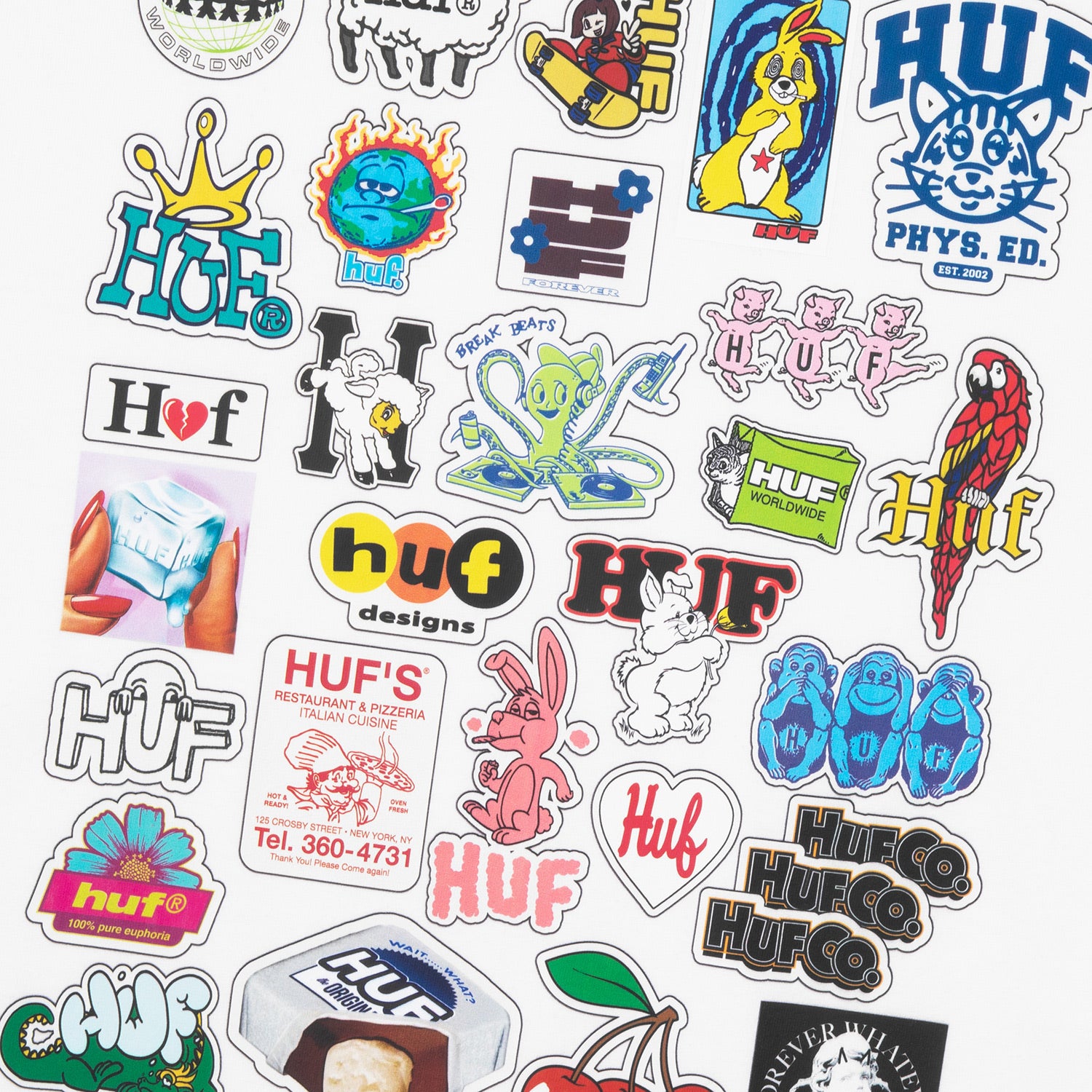 HUF (ハフ) Worldwide JP /T-SHIRTS（Tシャツ）/ STICKER PACK TEE商品 / WHITE