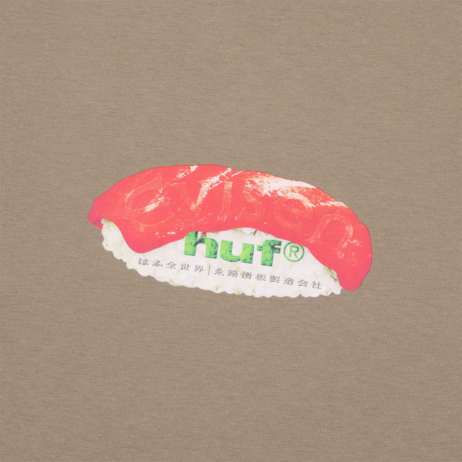 HUF (ハフ) Worldwide JP /T-SHIRTS（Tシャツ）/ HUF X EVISEN SKATEBOARDS HUF SUSHI TEE商品 / WHITE