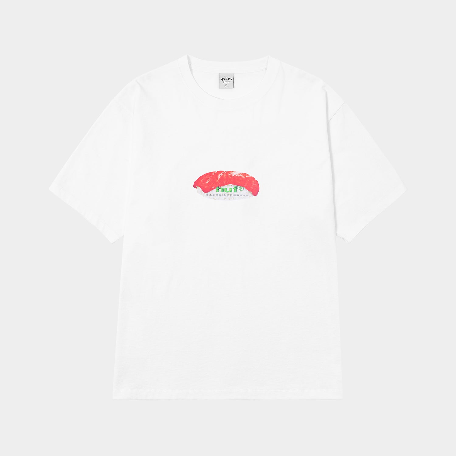 HUF (ハフ) Worldwide JP /T-SHIRTS（Tシャツ）/ HUF X EVISEN SKATEBOARDS HUF SUSHI TEE商品 / WHITE