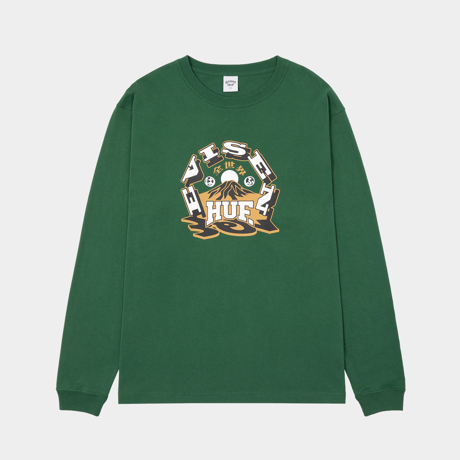 HUF (ハフ) Worldwide JP /T-SHIRTS（Tシャツ）/ HUF X EVISEN SKATEBOARDS HUFUJI LS TEE商品 / WHITE