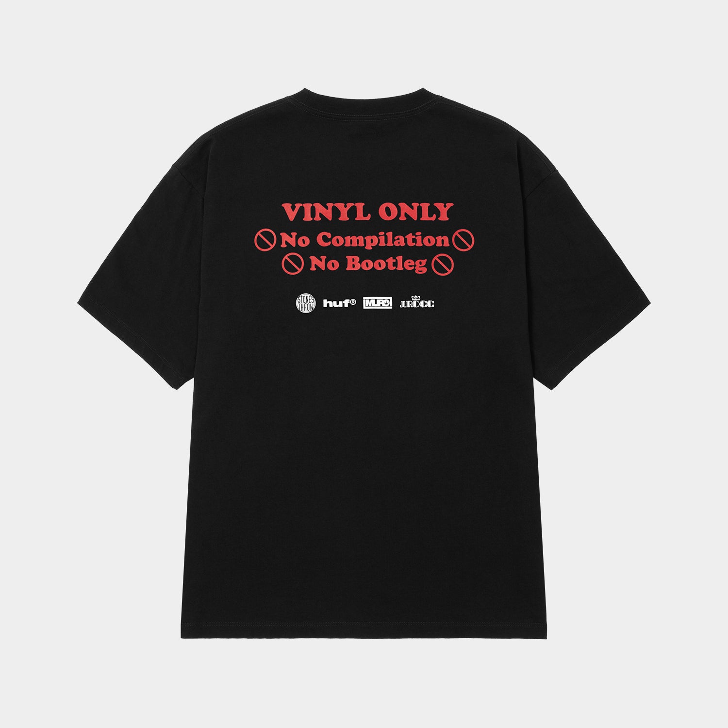 HUF (ハフ) Worldwide JP /T-SHIRTS（Tシャツ）/ HUF X STONES THROW X MURO X J.ROCC TEE - WITH "DIGGIN MORE HEAT” CASSETTE商品 / BLACK